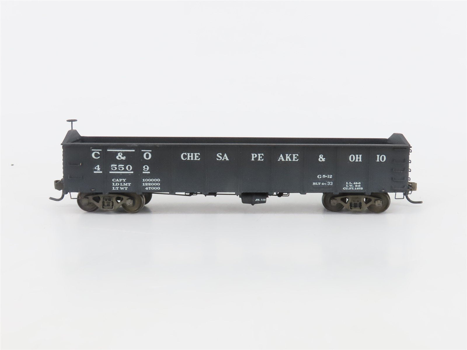 HO Scale Roundhouse 1330 C&O Chesapeake & Ohio Oval End Gondola #45509 - BUILT
