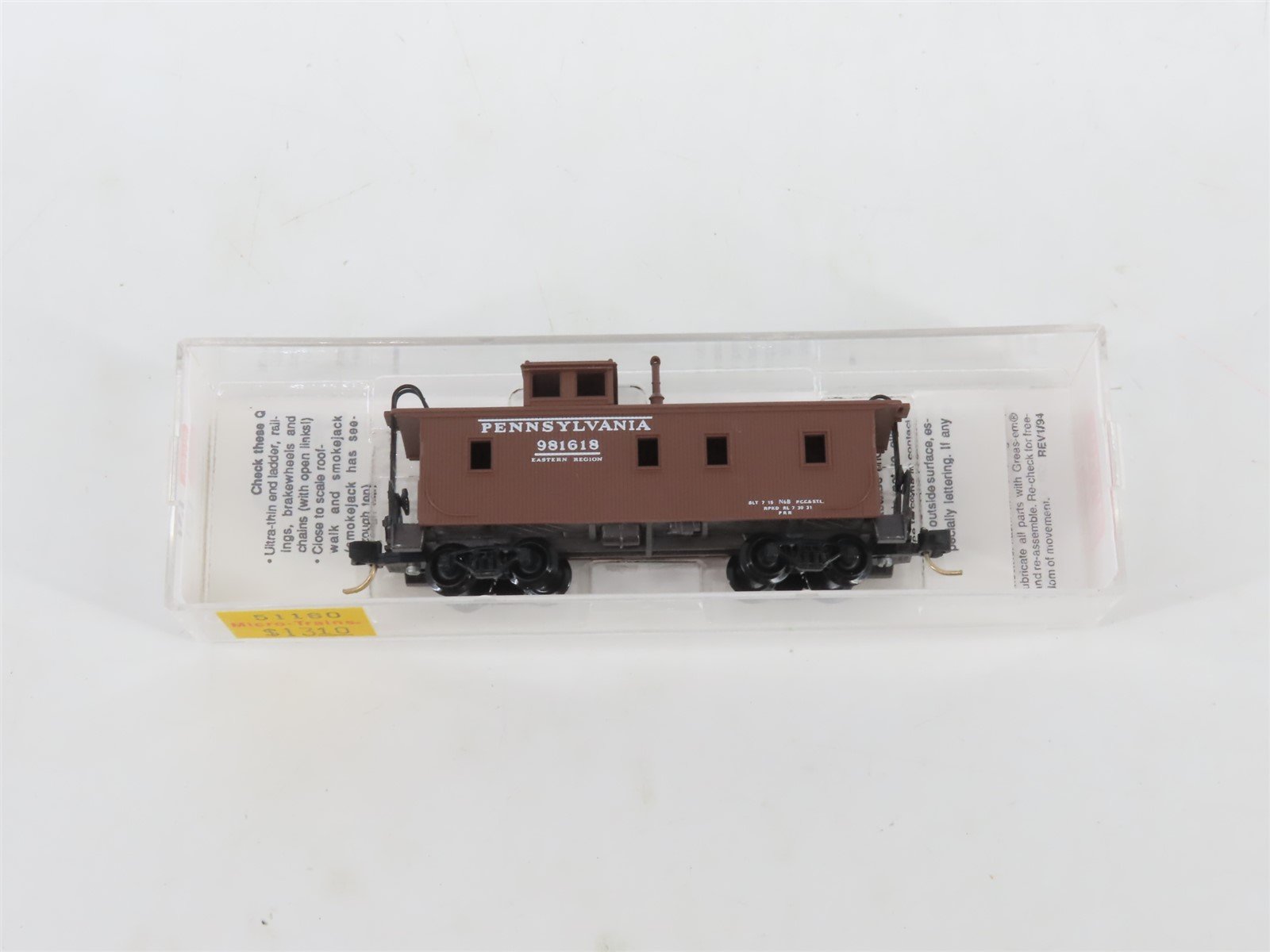 N Scale Micro-Trains MTL 51160 PRR Pennsylvania 34' Caboose #981618
