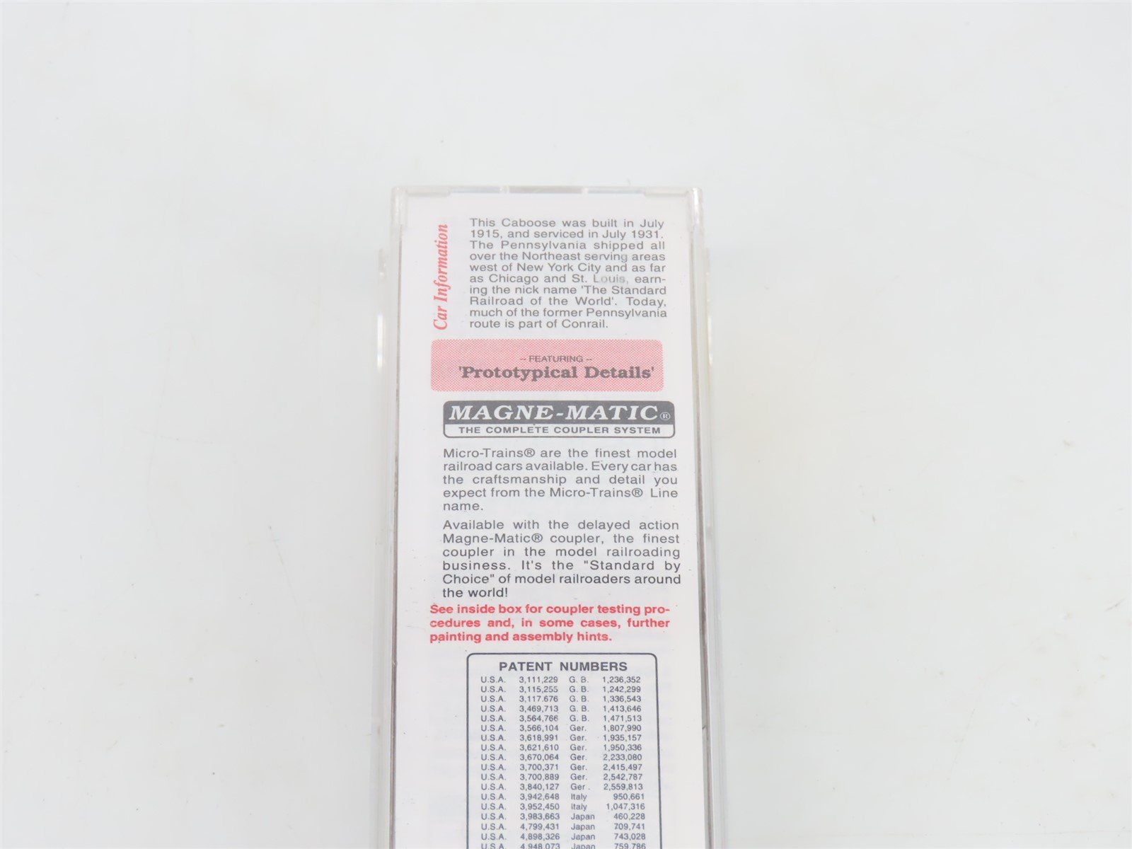 N Scale Micro-Trains MTL 51160 PRR Pennsylvania 34' Caboose #981618
