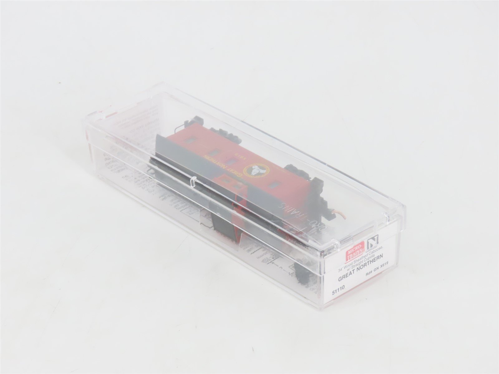 N Micro-Trains MTL 51110 GN Great Northern Glacier National Park Caboose #X619