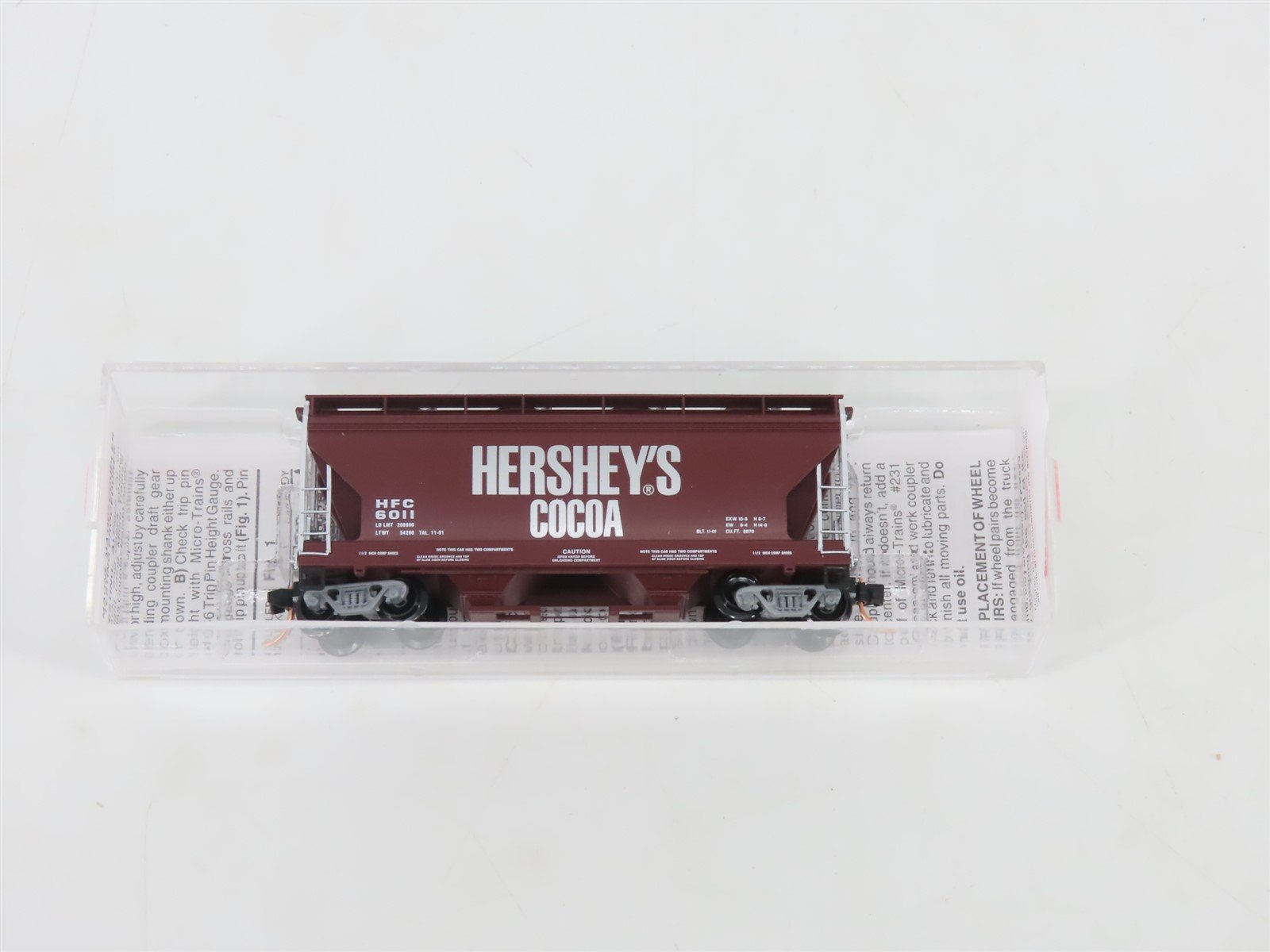 N Scale Micro-Trains MTL 92150 HFC Hershey's Cocoa 2-Bay Centerflow Hopper #6011