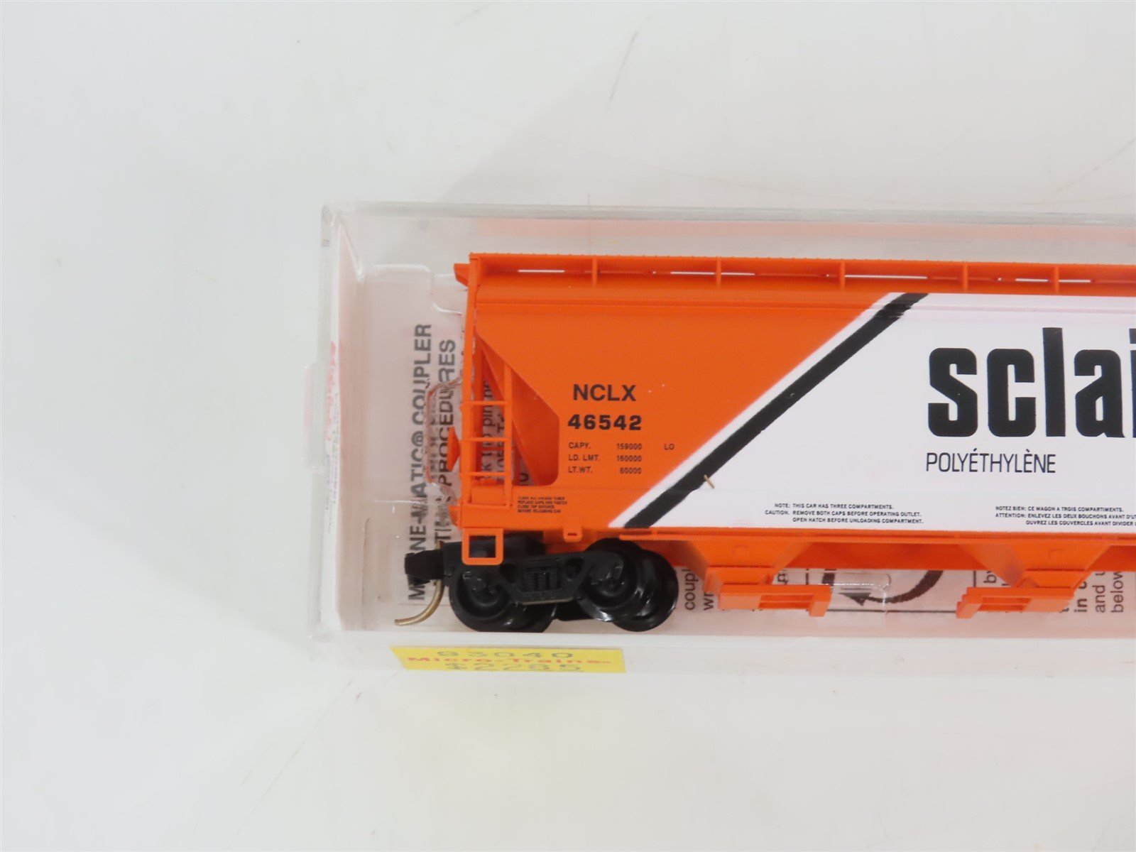 N Scale Micro-Trains MTL 93040 NCLX SCLAIR 3-Bay Centerflow Hopper #46542