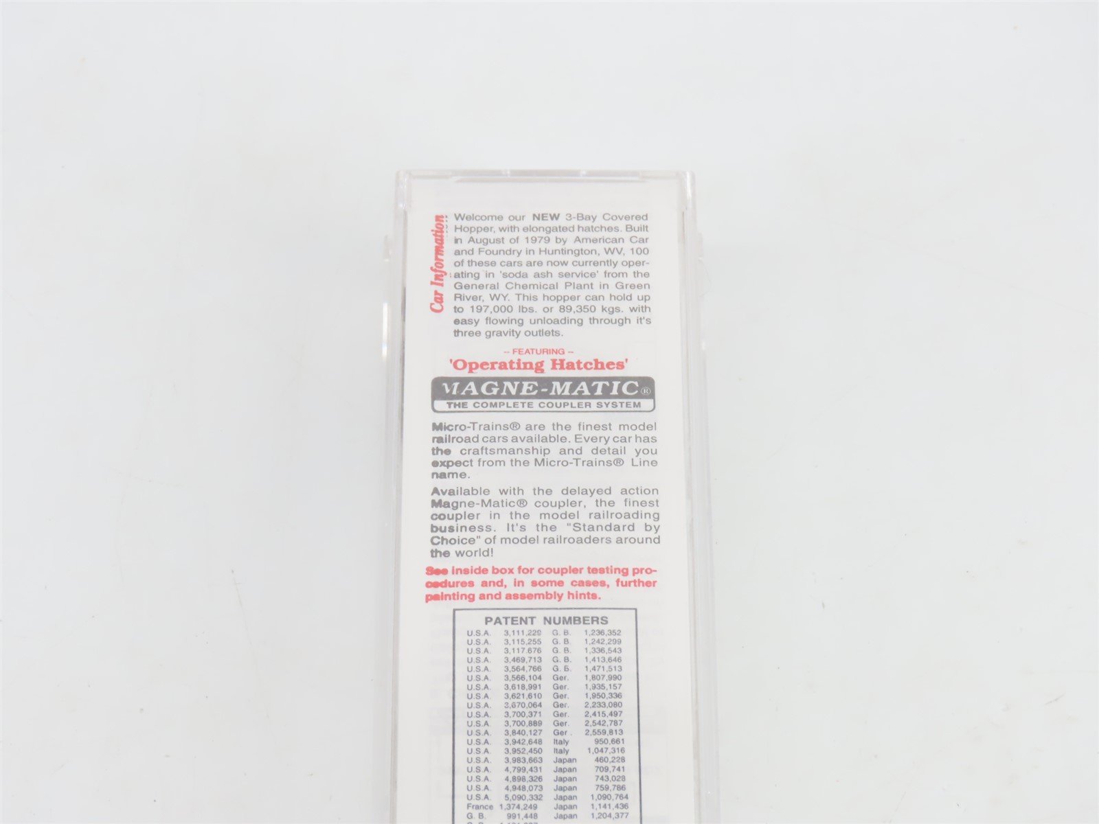N Micro-Trains MTL 94020 GRPX General Chemical 3-Bay Centerflow Hopper #944569