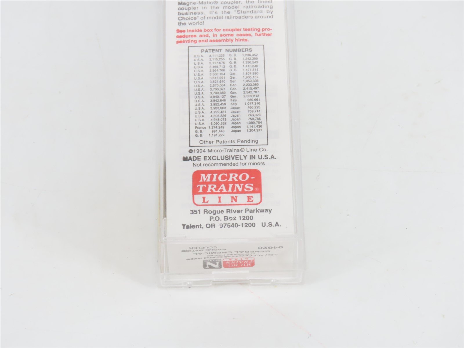 N Micro-Trains MTL 94020 GRPX General Chemical 3-Bay Centerflow Hopper #944569
