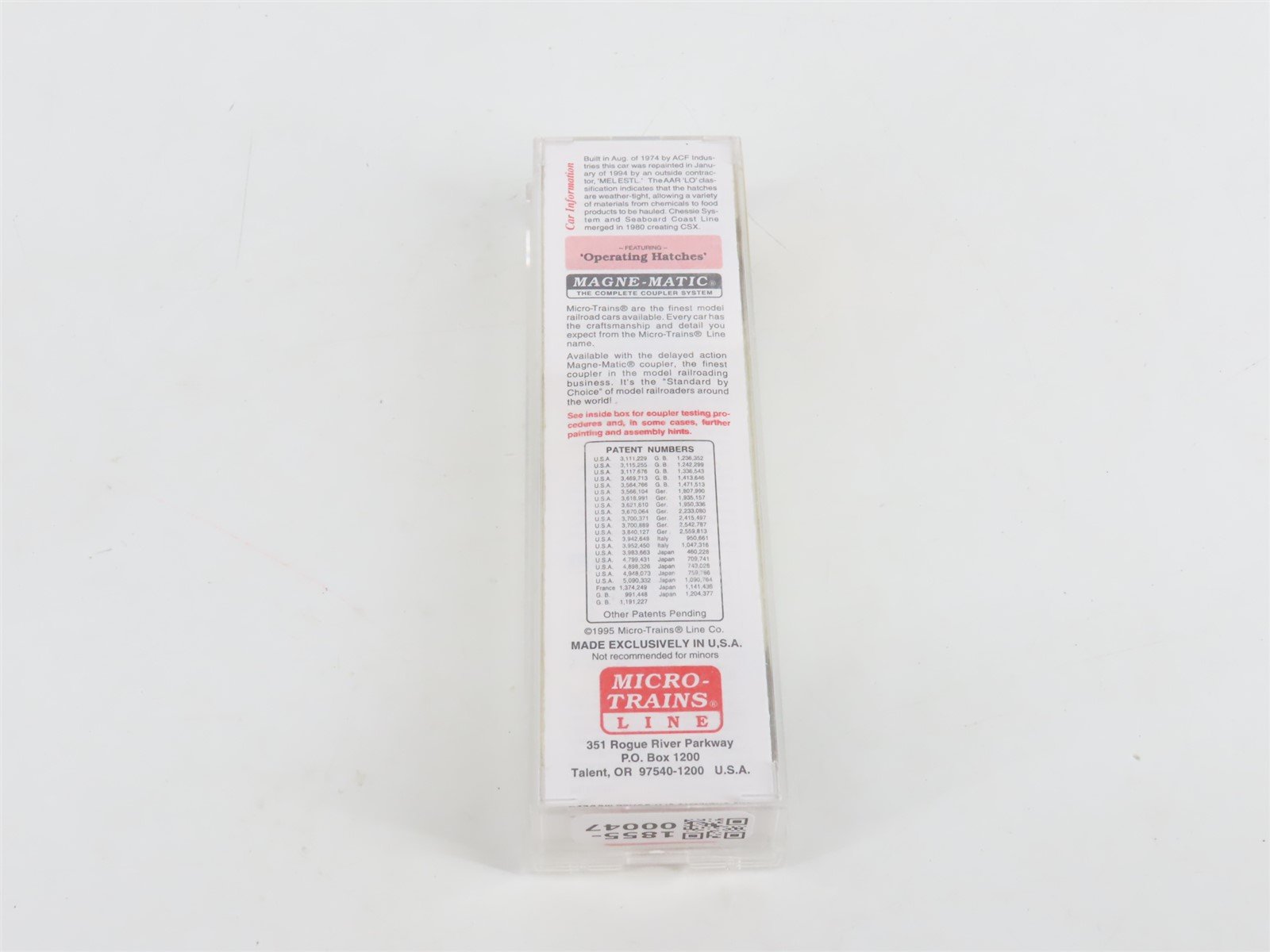 N Scale Micro-Trains MTL 94060 CSXT CSX 3-Bay Covered Centerflow Hopper #254227