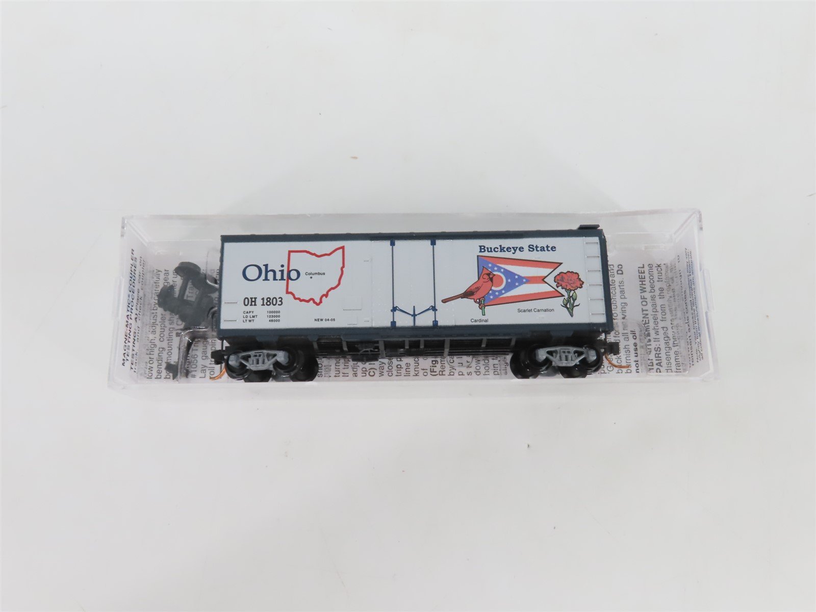 N Scale Micro-Trains MTL 02100389 OH Ohio State 40' Plug Door Box Car #1803