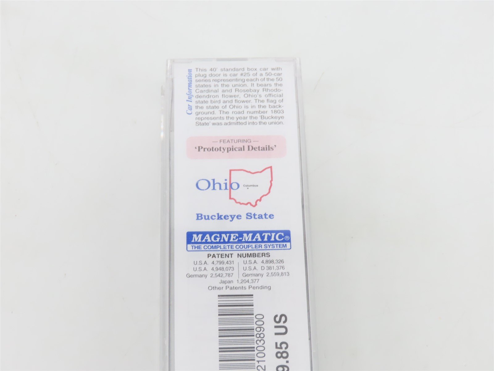 N Scale Micro-Trains MTL 02100389 OH Ohio State 40' Plug Door Box Car #1803