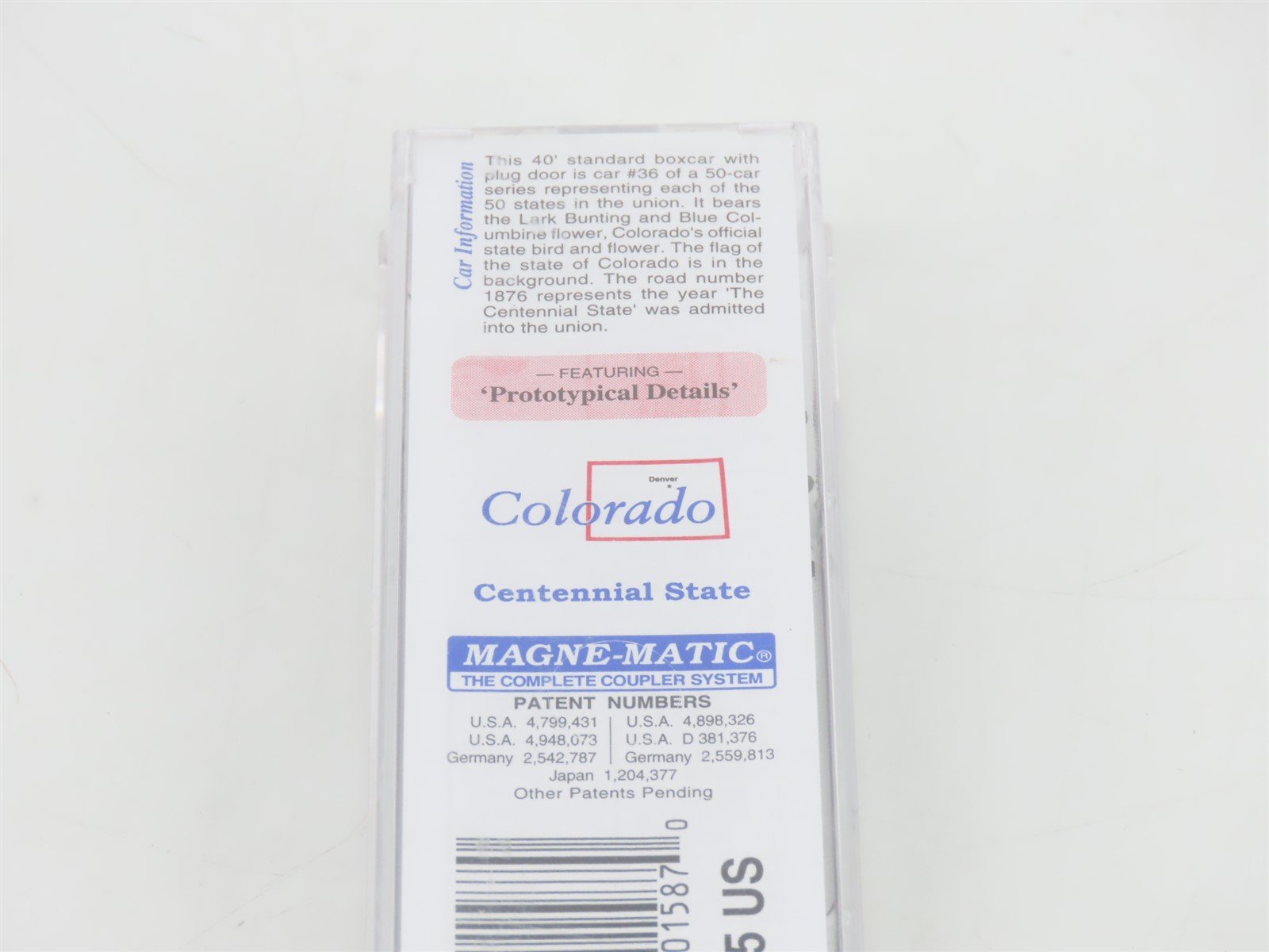N Scale Micro-Trains MTL 02100400 CO Colorado State 40' Plug Door Box Car #1876