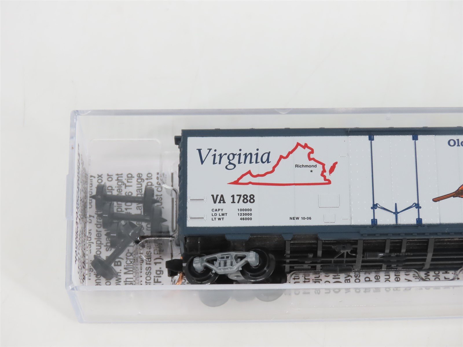 N Scale Micro-Trains MTL 02100406 VA Virginia State 40' Plug Door Box Car #1788