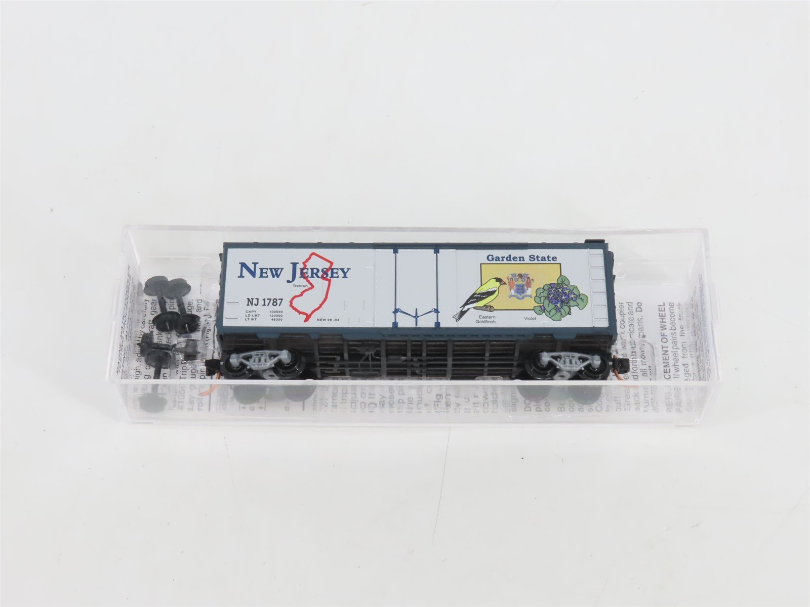 N Scale Micro-Trains MTL 21382 NJ New Jersey State 40' Plug Door Box Car #1787