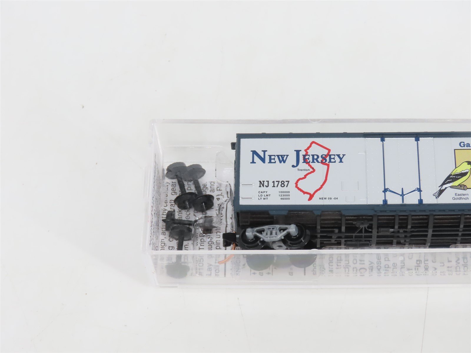 N Scale Micro-Trains MTL 21382 NJ New Jersey State 40' Plug Door Box Car #1787
