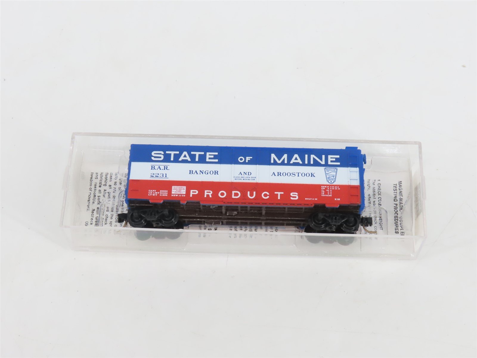 N Scale Micro-Trains MTL 21020 BAR State Of Maine 40' Plug Door Box Car #2231