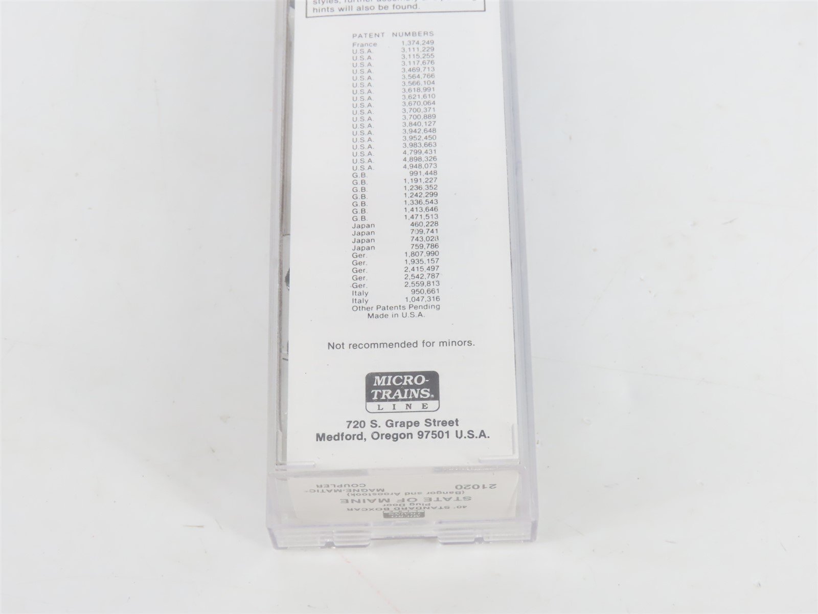 N Scale Micro-Trains MTL 21020 BAR State Of Maine 40' Plug Door Box Car #2231