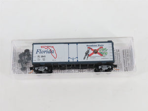 N Scale Micro-Trains MTL 02100397 FL Florida State 40' Plug Door Box Car #1845