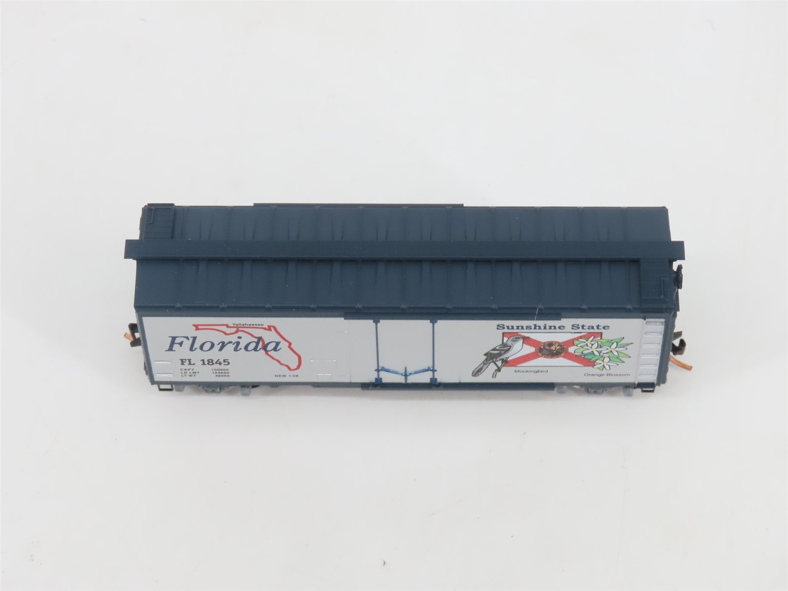 N Scale Micro-Trains MTL 02100397 FL Florida State 40' Plug Door Box Car #1845
