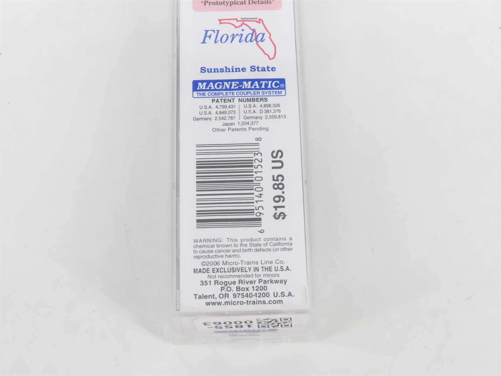 N Scale Micro-Trains MTL 02100397 FL Florida State 40' Plug Door Box Car #1845