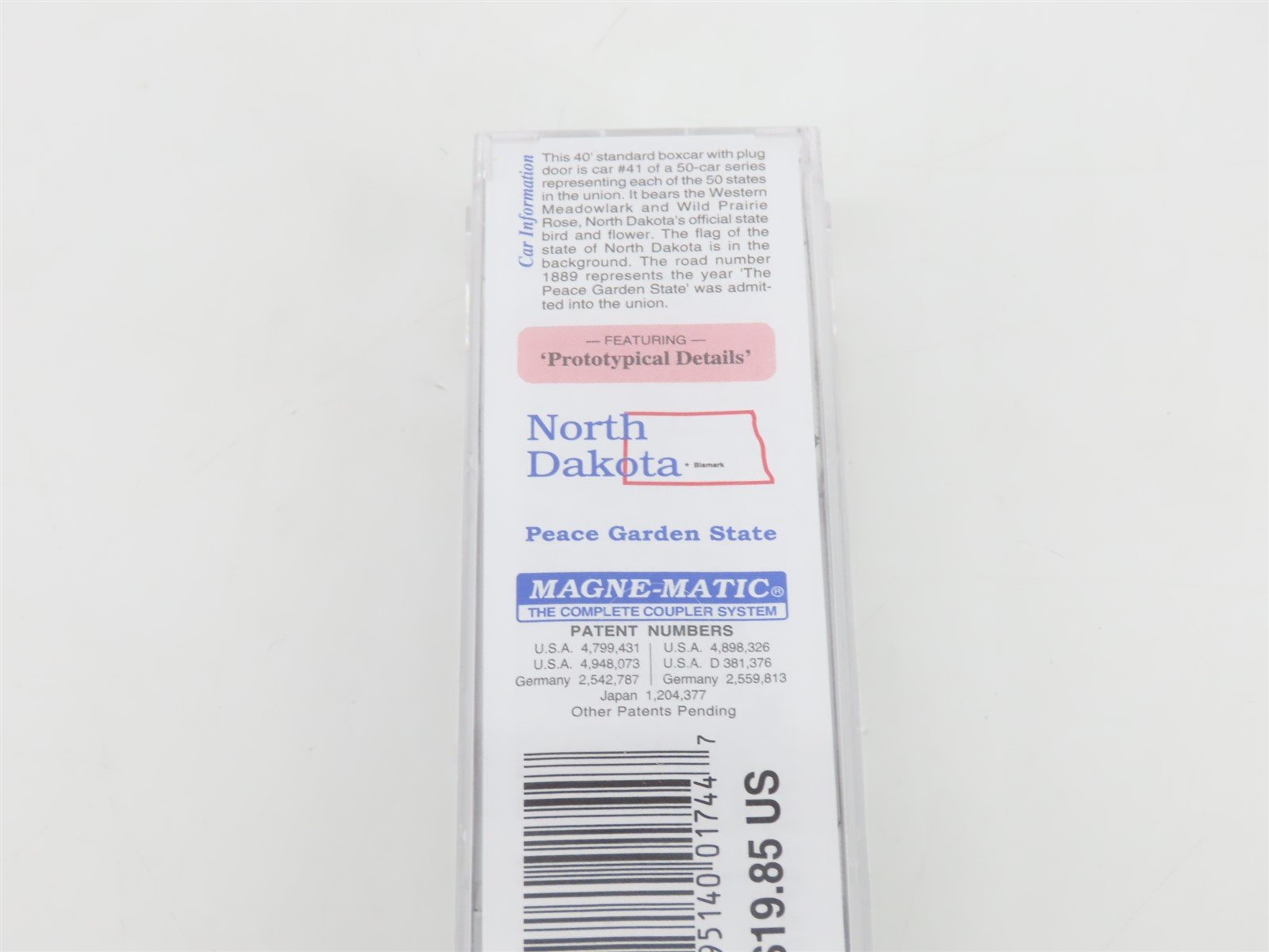 N Micro-Trains MTL 02100405 ND North Dakota State 40' Plug Door Box Car #1889