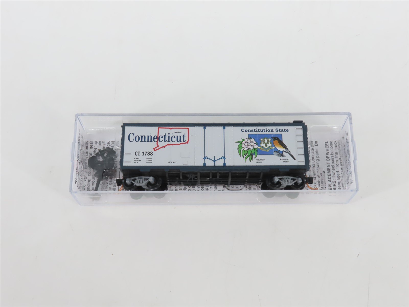 N Micro-Trains MTL 02100412 CT Connecticut State 40' Plug Door Box Car #1788
