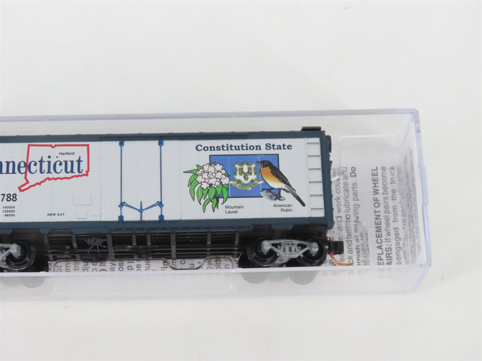 N Micro-Trains MTL 02100412 CT Connecticut State 40' Plug Door Box Car #1788