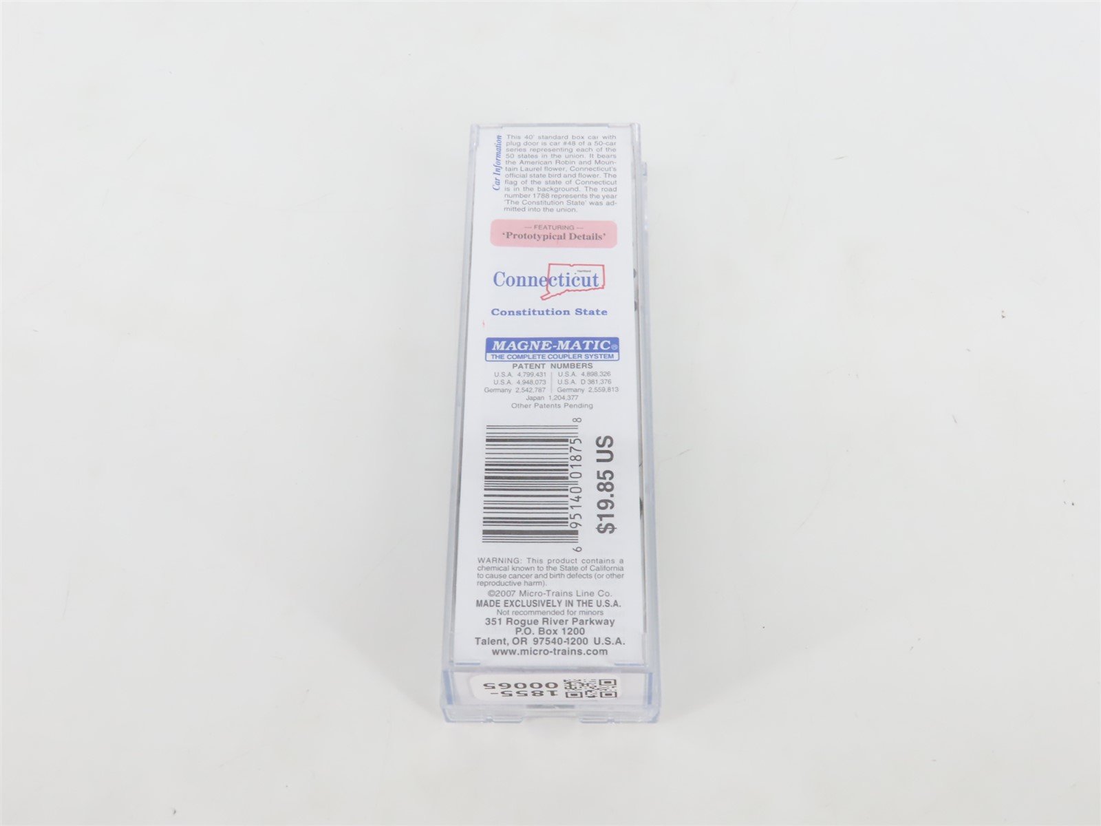 N Micro-Trains MTL 02100412 CT Connecticut State 40' Plug Door Box Car #1788