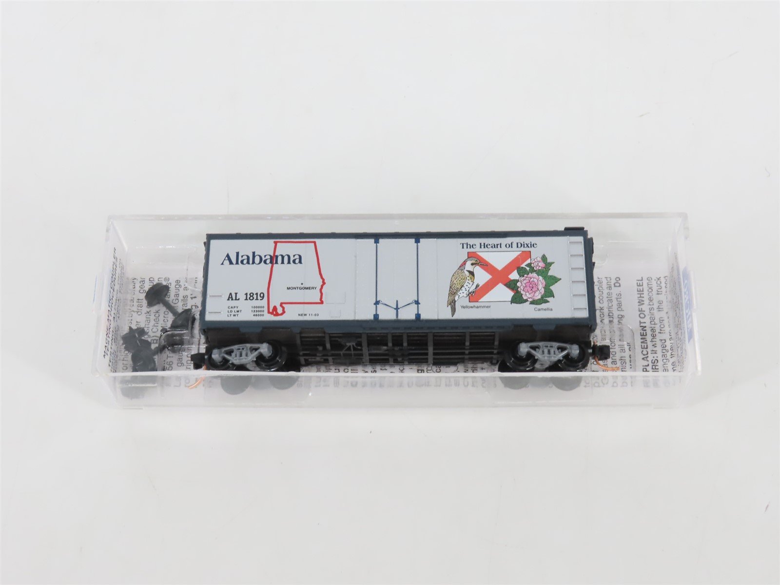N Scale Micro-Trains MTL 21372 AL Alabama State 40' Plug Door Box Car #1819