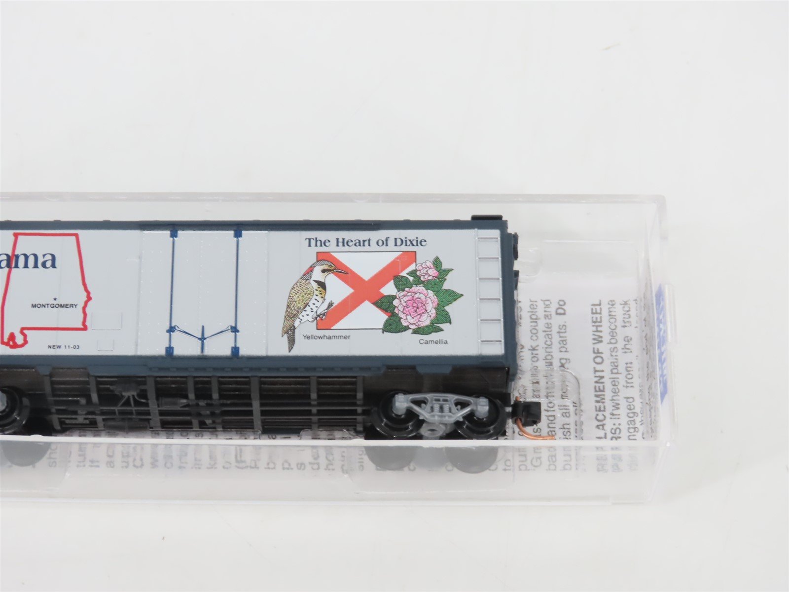 N Scale Micro-Trains MTL 21372 AL Alabama State 40' Plug Door Box Car #1819