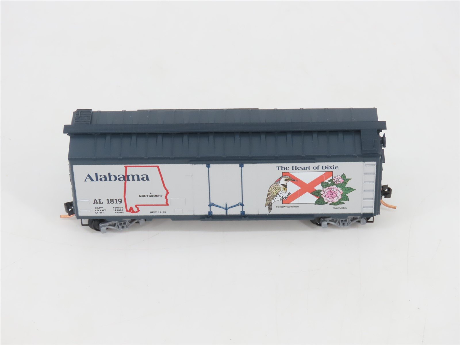N Scale Micro-Trains MTL 21372 AL Alabama State 40' Plug Door Box Car #1819