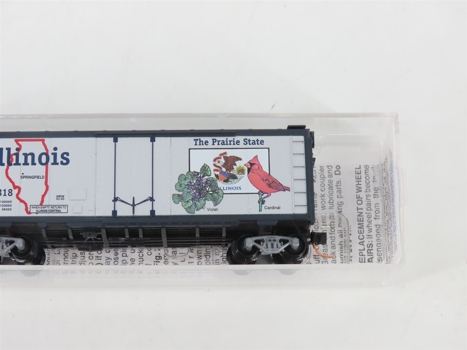 N Scale Micro-Trains MTL 21320 IL Illinois State 40' Plug Door Box Car #1818