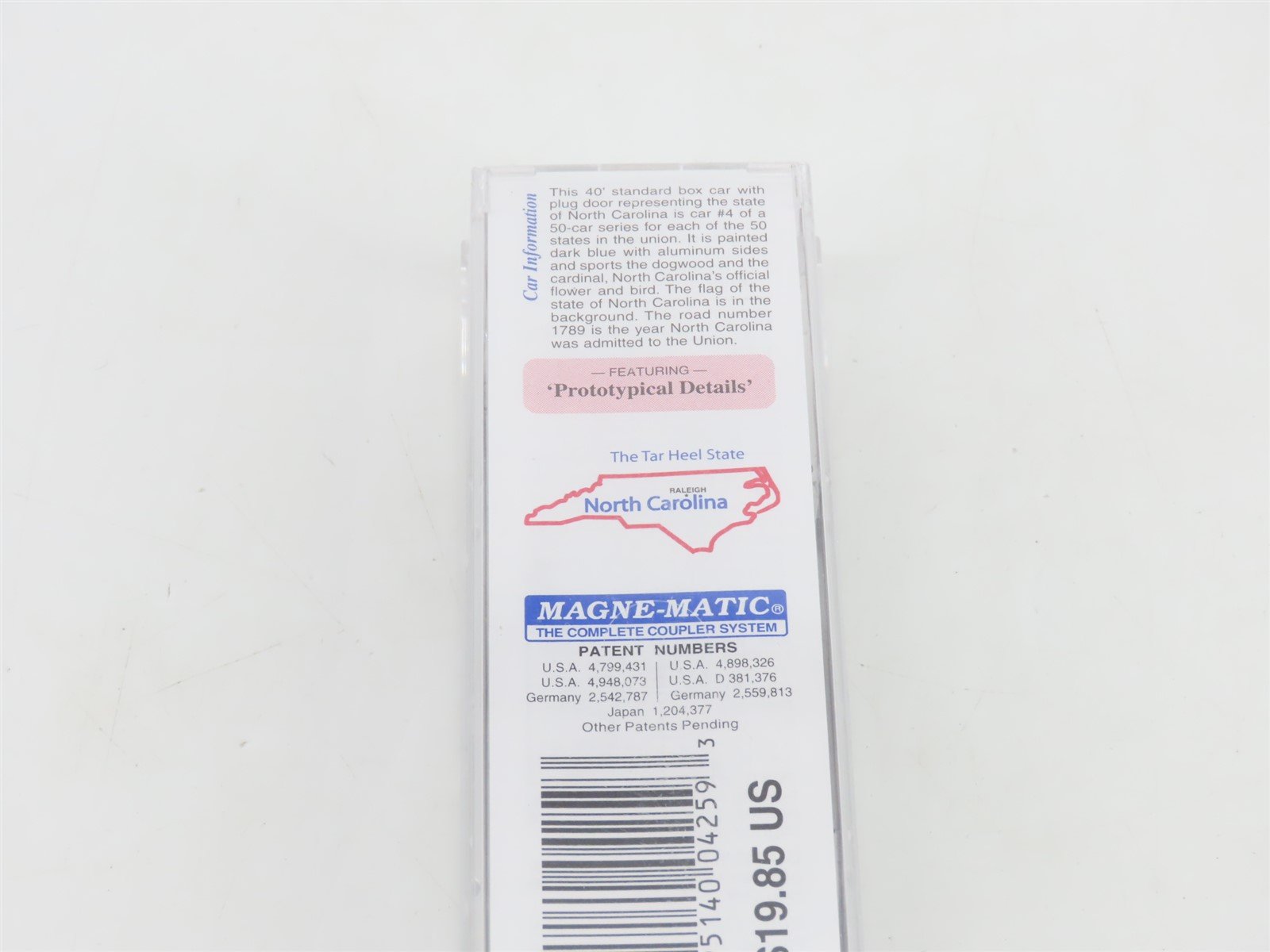 N Micro-Trains MTL 21350 NC North Carolina State 40' Plug Door Box Car #1789