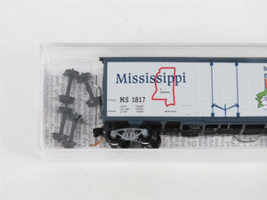N Micro-Trains MTL 02100401 MS Mississippi State 40' Plug Door Box Car #1817