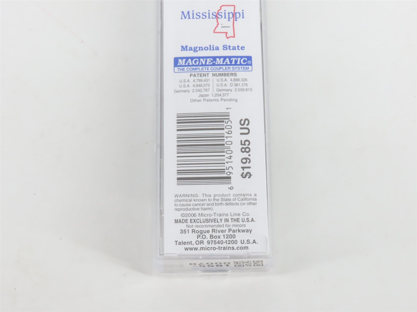 N Micro-Trains MTL 02100401 MS Mississippi State 40' Plug Door Box Car #1817
