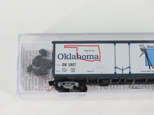 N Scale Micro-Trains MTL 02100411 OK Oklahoma State 40' Plug Door Box Car #1907