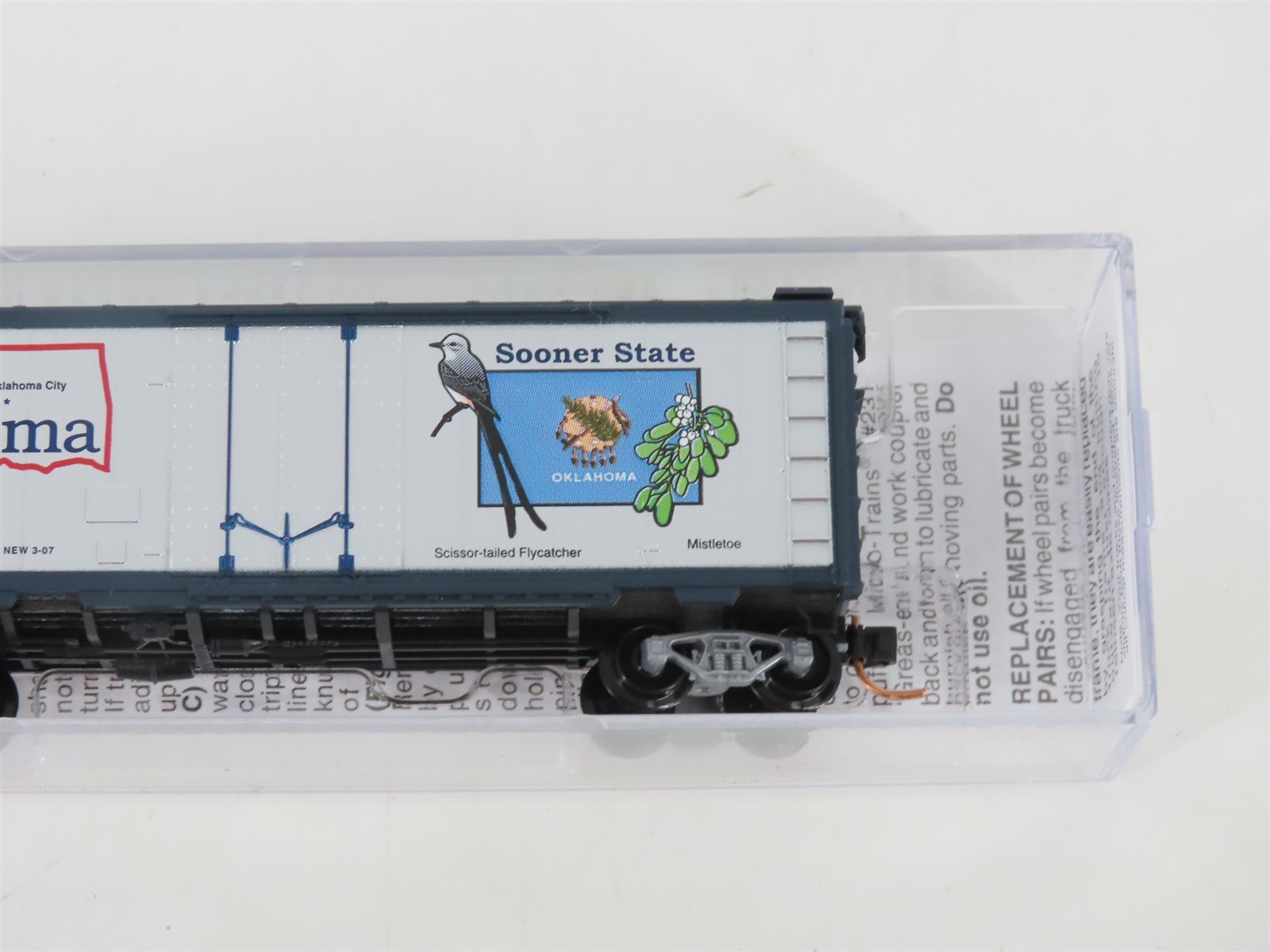 N Scale Micro-Trains MTL 02100411 OK Oklahoma State 40' Plug Door Box Car #1907