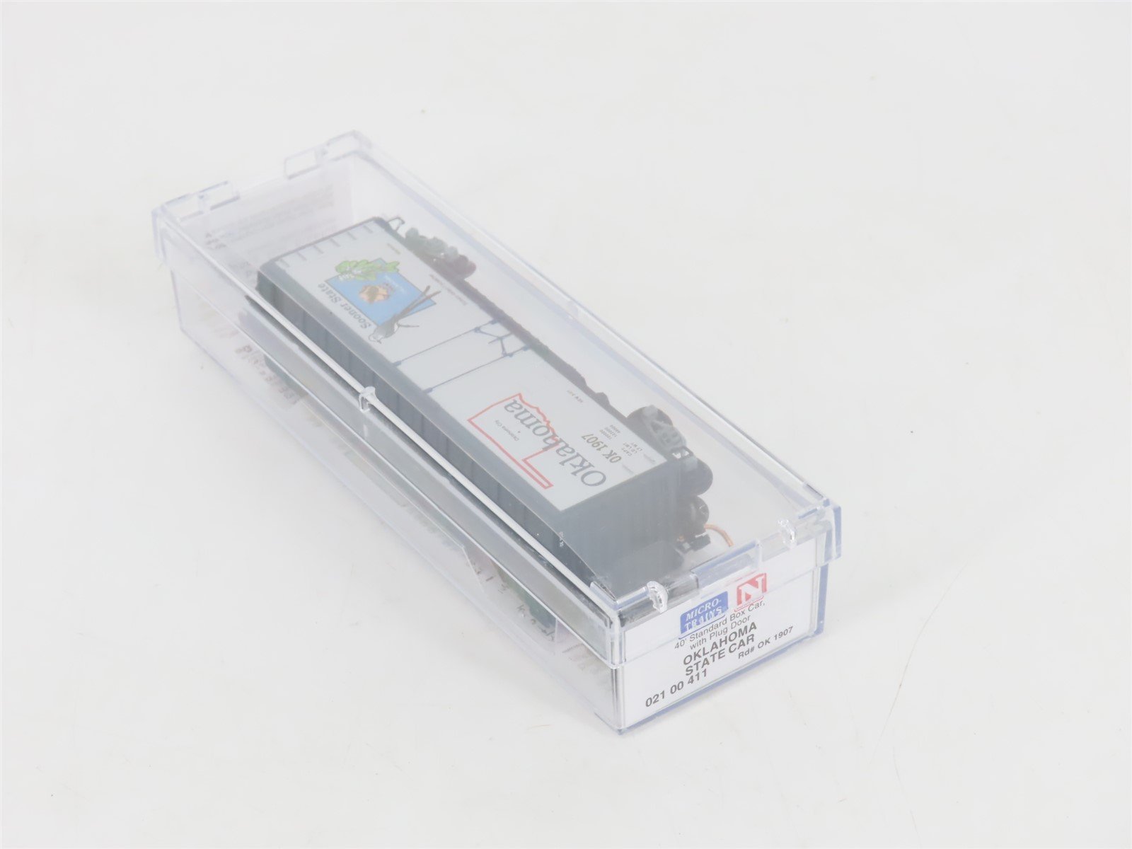 N Scale Micro-Trains MTL 02100411 OK Oklahoma State 40' Plug Door Box Car #1907