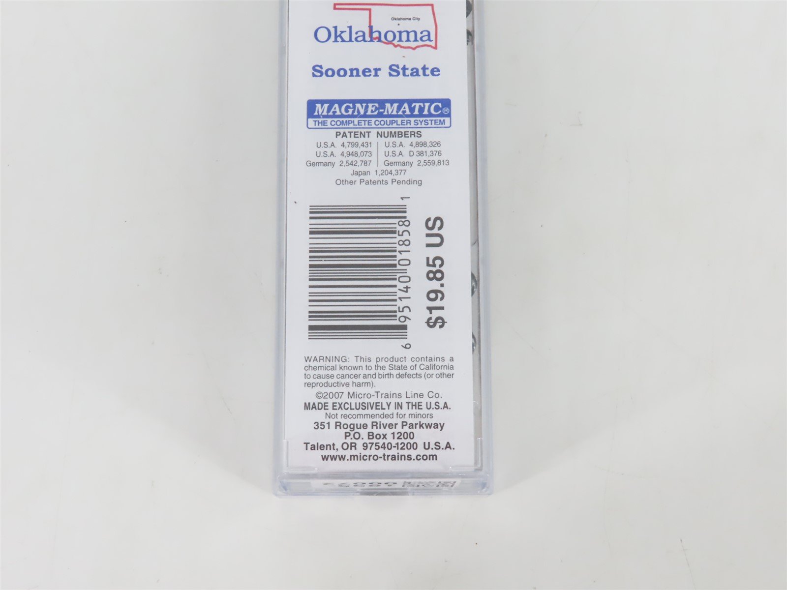 N Scale Micro-Trains MTL 02100411 OK Oklahoma State 40' Plug Door Box Car #1907