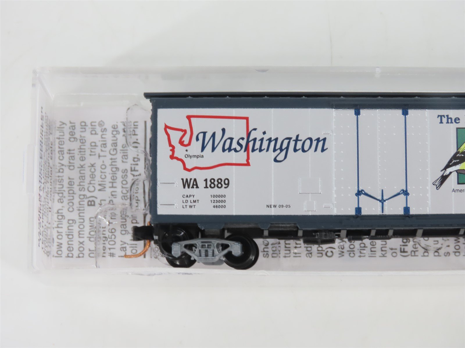 N Scale Micro-Trains MTL 02100393 WA Washington State 40' Plug Door Boxcar #1889