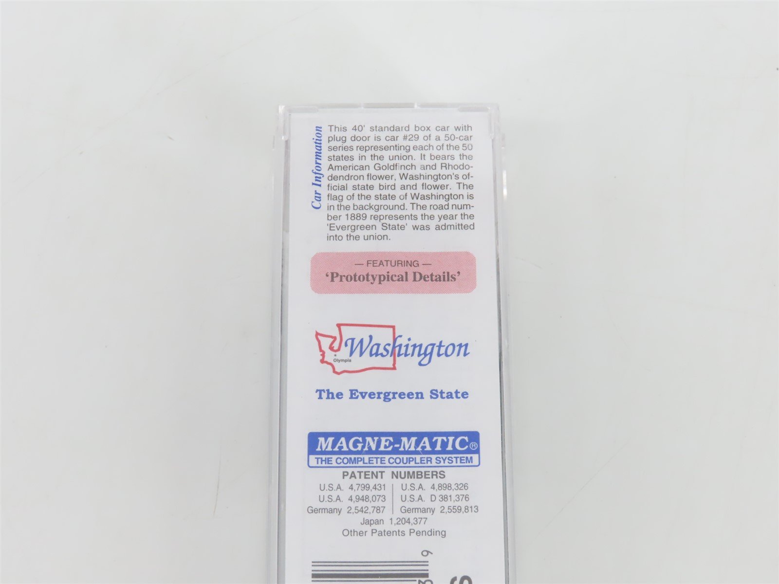 N Scale Micro-Trains MTL 02100393 WA Washington State 40' Plug Door Boxcar #1889