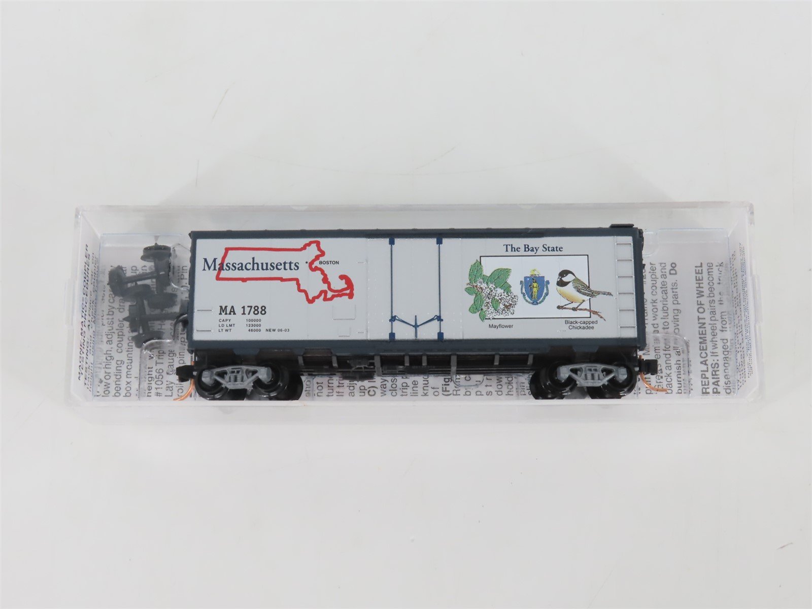 N Scale Micro-Trains MTL 21370 MA Massachusetts State 40' Plug Door Boxcar #1788