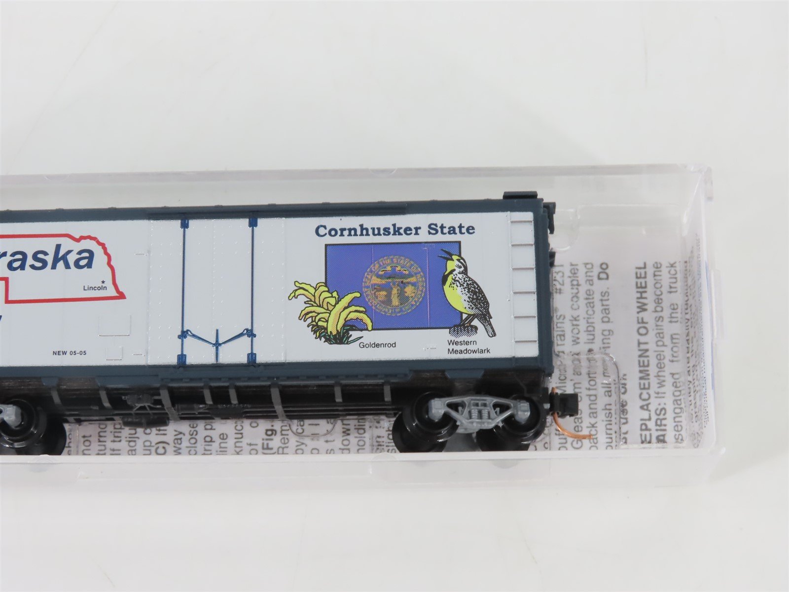 N Scale Micro-Trains MTL 02100390 NE Nebraska State 40' Plug Door Box Car #1867