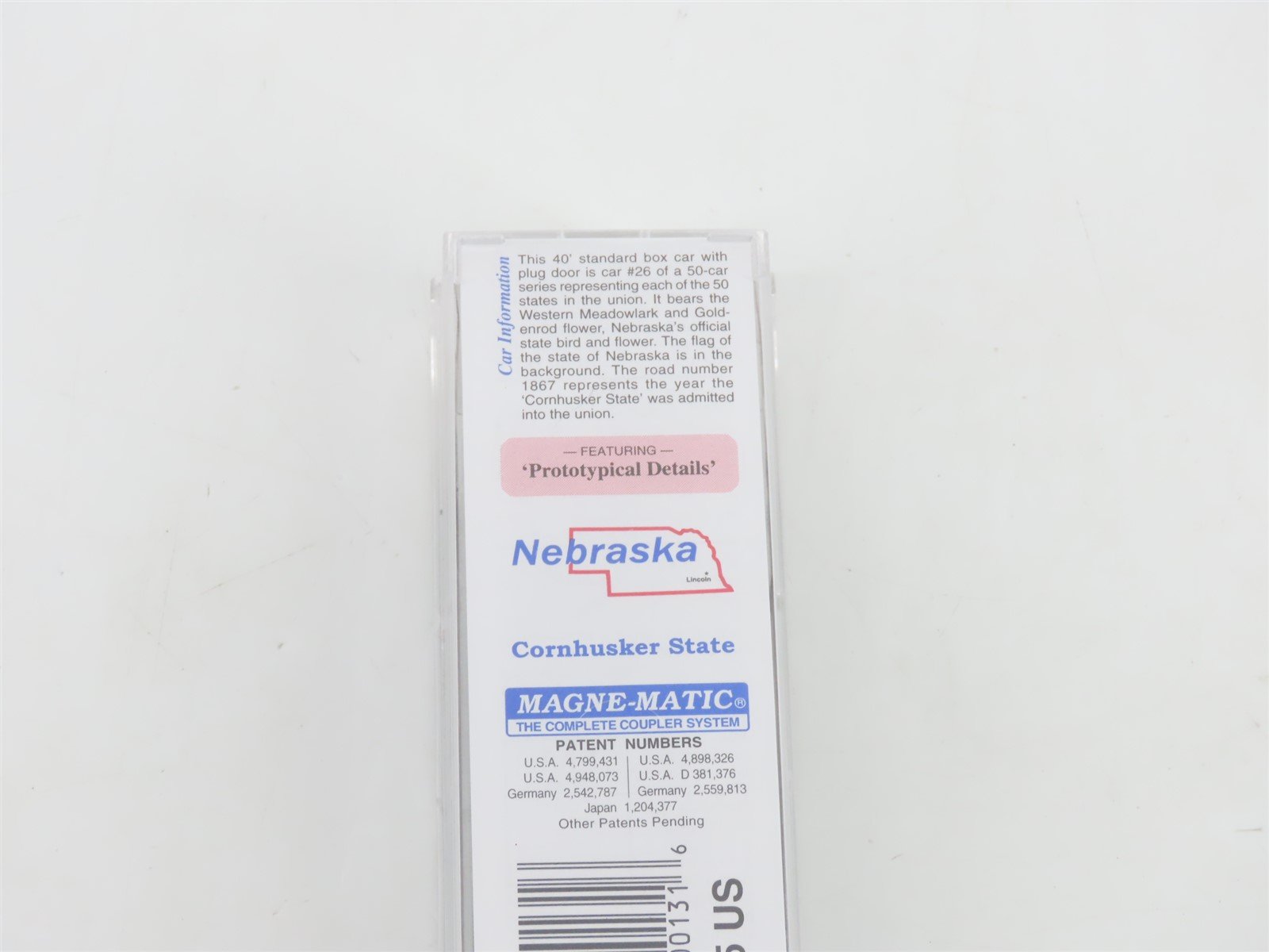 N Scale Micro-Trains MTL 02100390 NE Nebraska State 40' Plug Door Box Car #1867