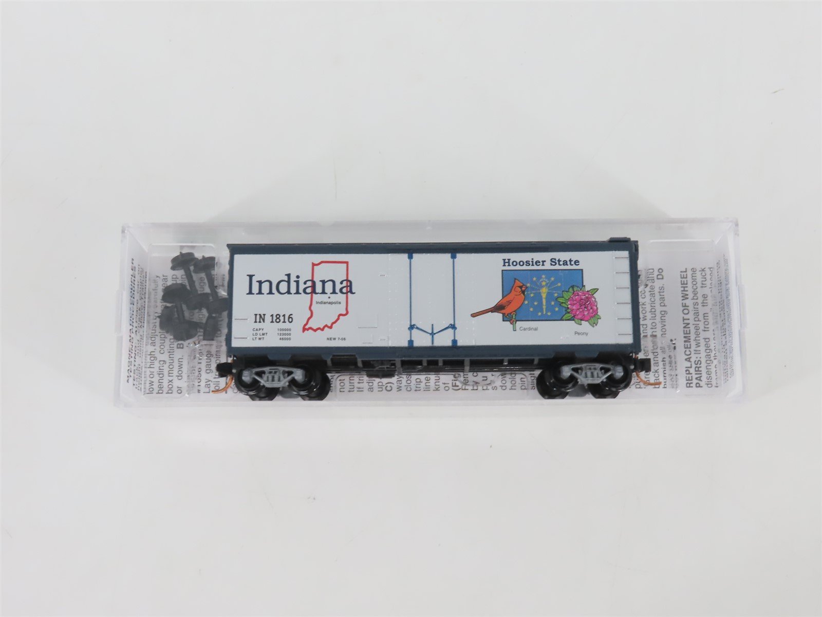 N Scale Micro-Trains MTL 02100403 IN Indiana State 40' Plug Door Box Car #1816