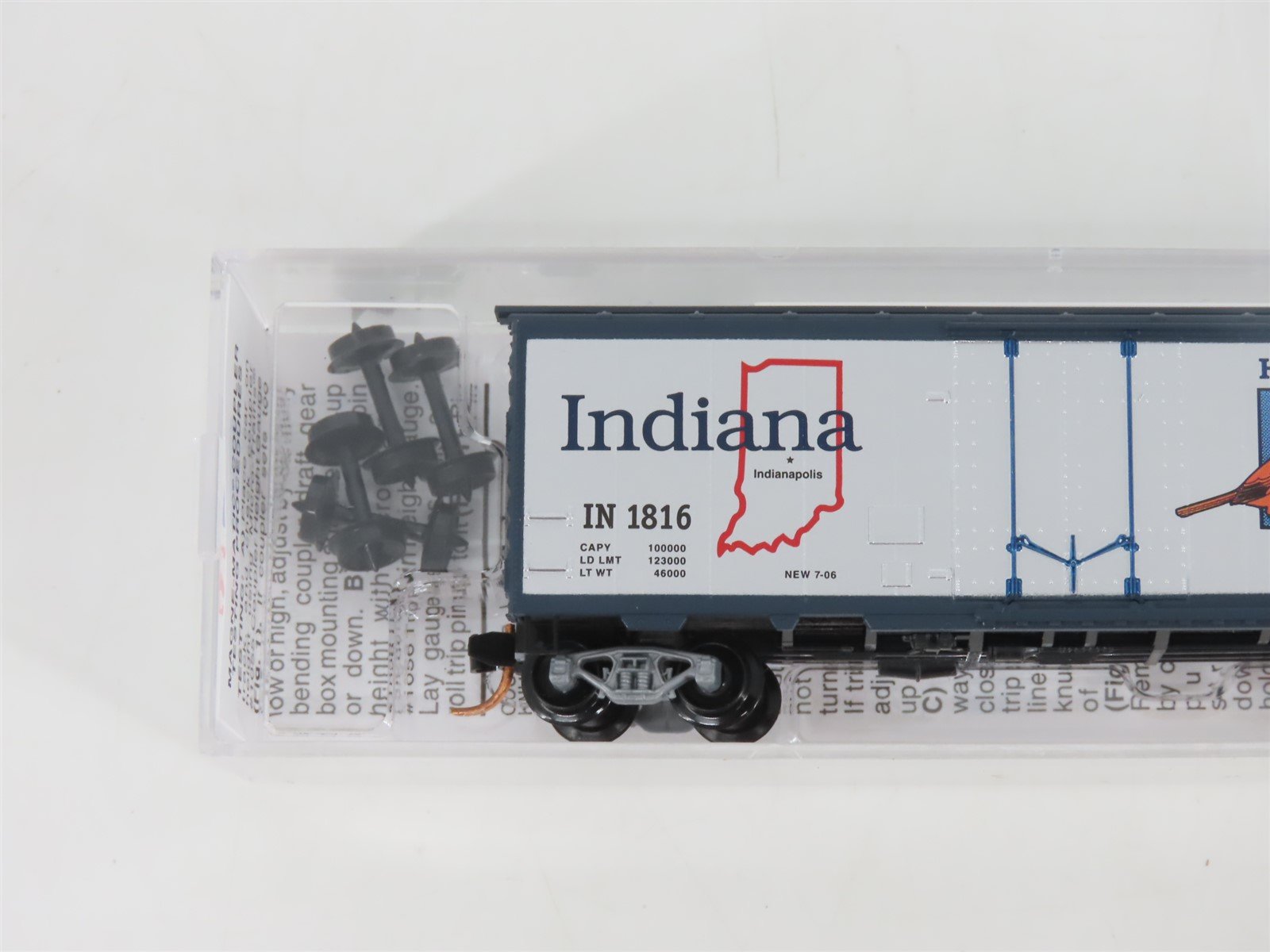 N Scale Micro-Trains MTL 02100403 IN Indiana State 40' Plug Door Box Car #1816