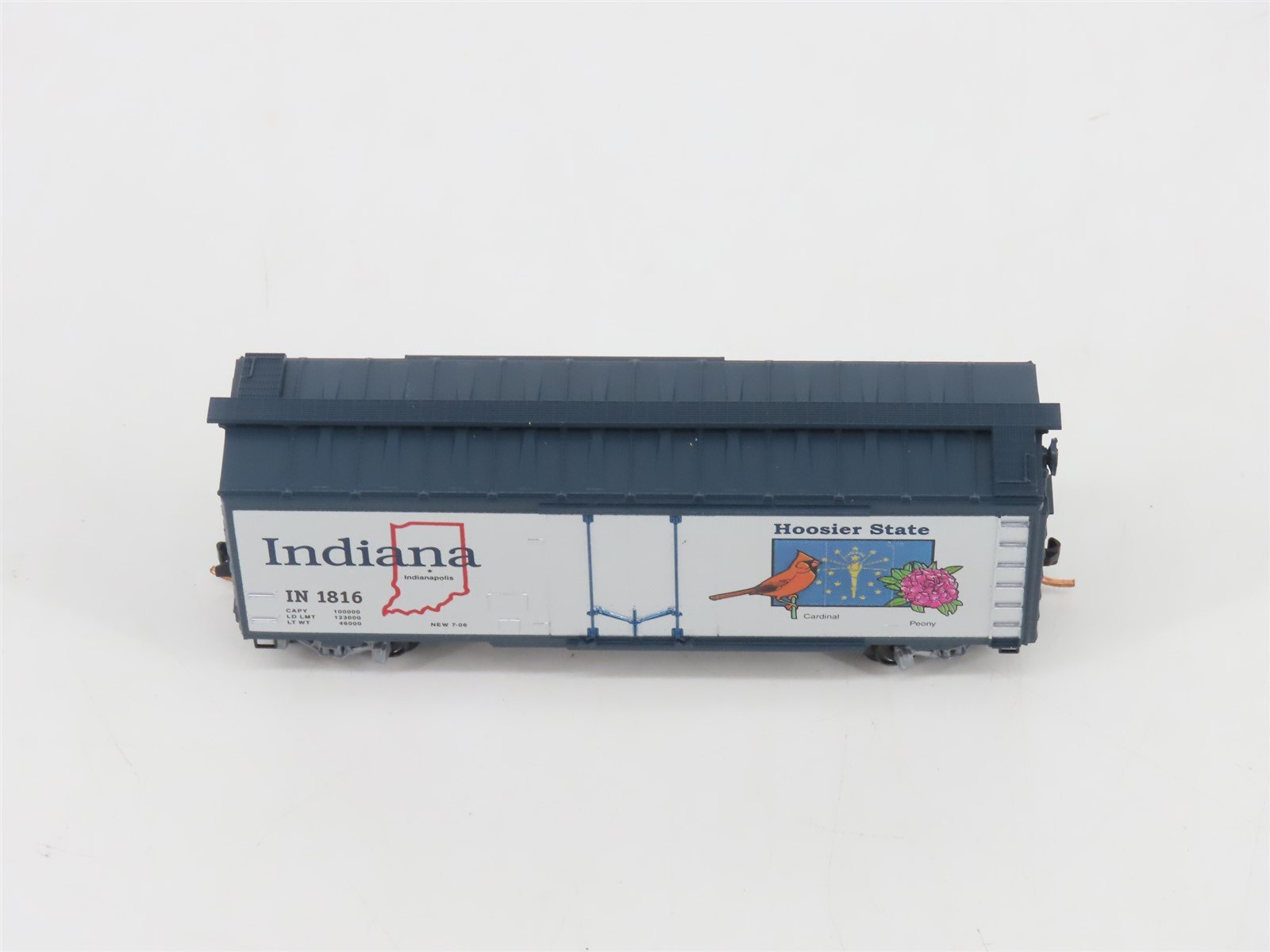 N Scale Micro-Trains MTL 02100403 IN Indiana State 40' Plug Door Box Car #1816