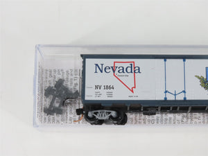 N Scale Micro-Trains MTL 02100407 NV Nevada State 40' Plug Door Box Car #1864