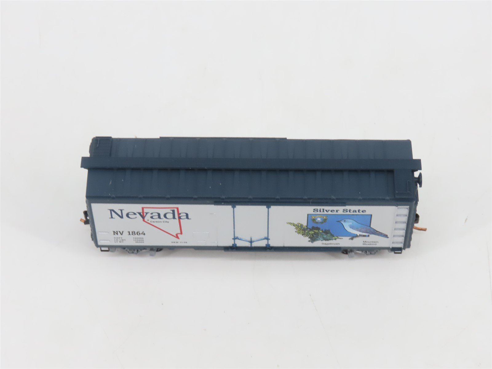 N Scale Micro-Trains MTL 02100407 NV Nevada State 40' Plug Door Box Car #1864