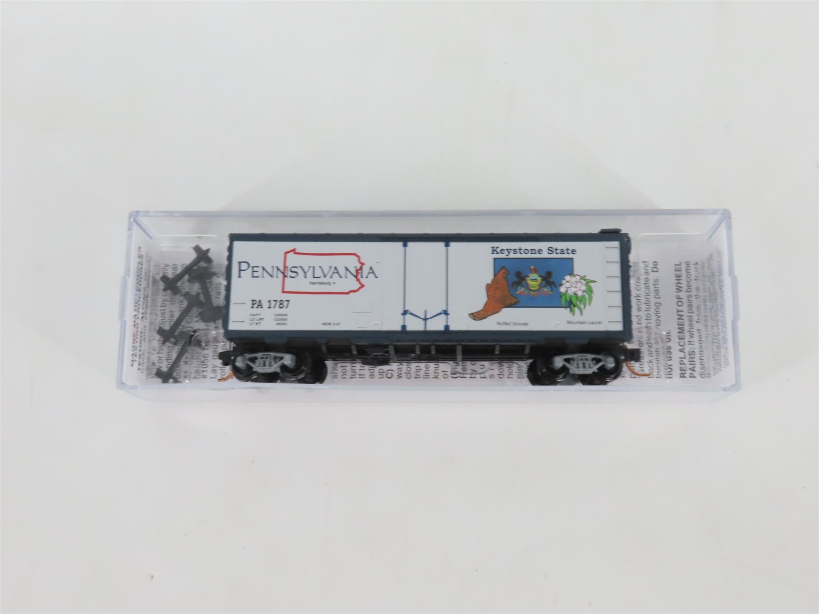N Micro-Trains MTL 02100410 PA Pennsylvania State 40' Plug Door Box Car #1787