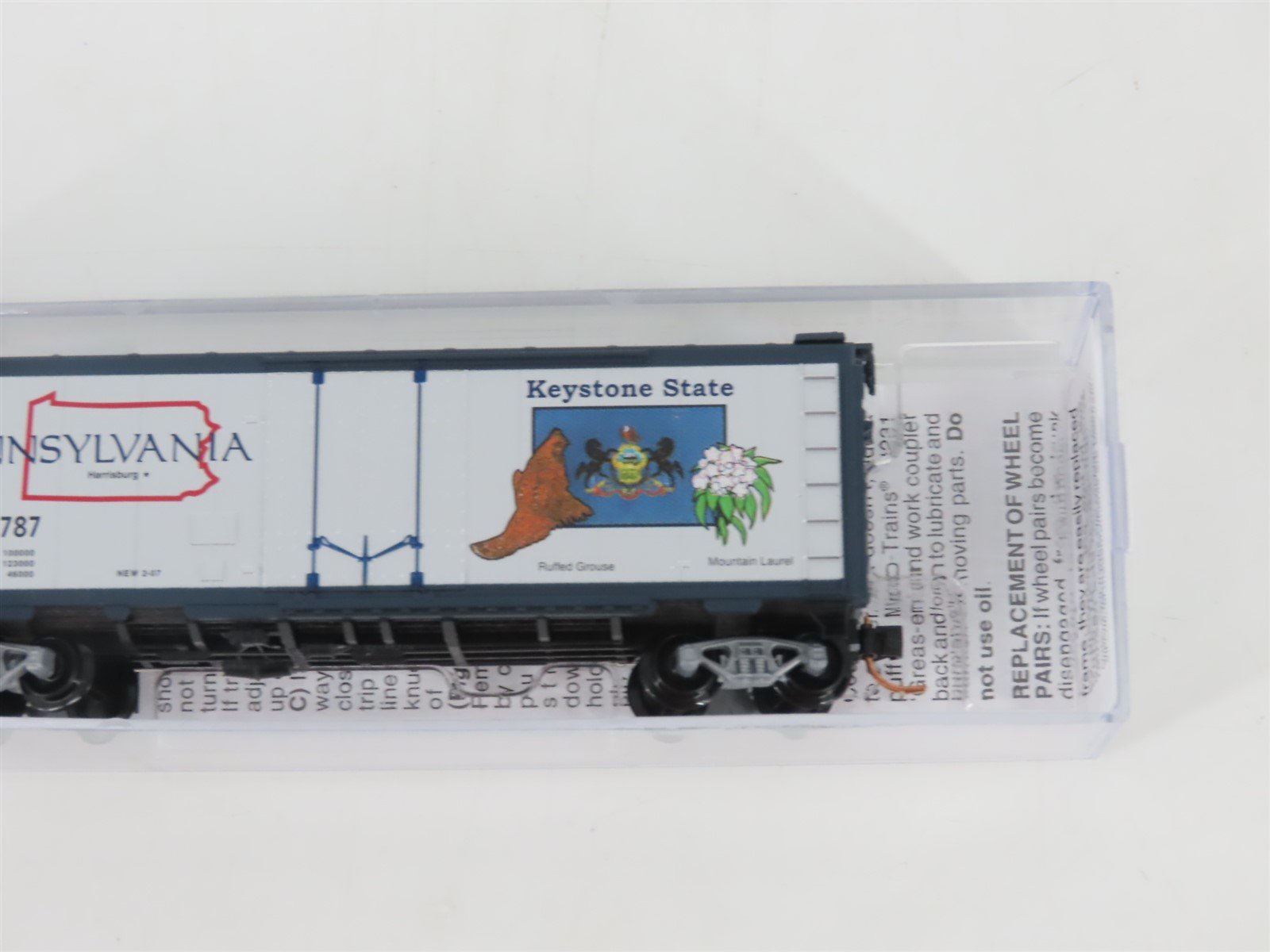 N Micro-Trains MTL 02100410 PA Pennsylvania State 40' Plug Door Box Car #1787