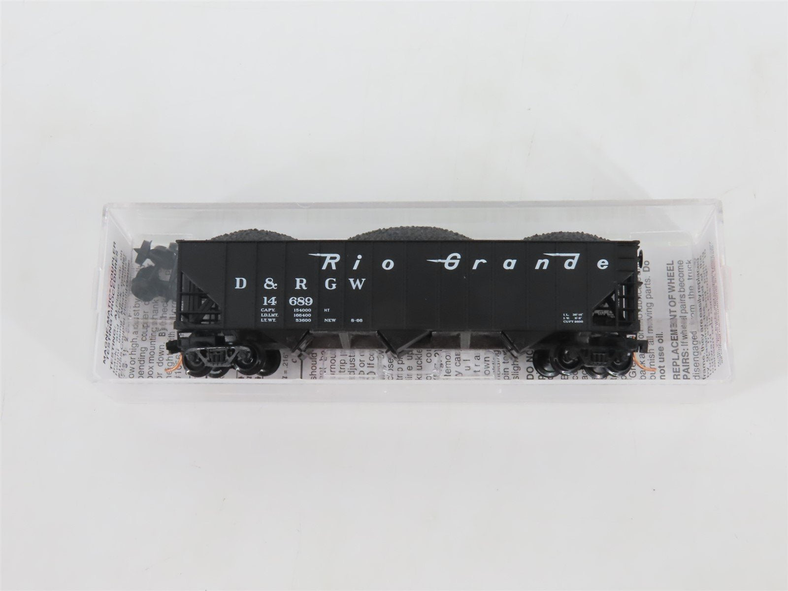 N Scale Micro-Trains MTL 108060 D&RGW Rio Grande 3-Bay Hopper #14689 w/ Load