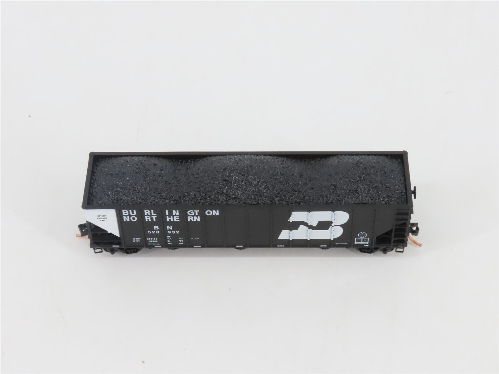 N Micro-Trains MTL 108110 BN Burlington Northern 3-Bay Hopper #528932 w/ Load