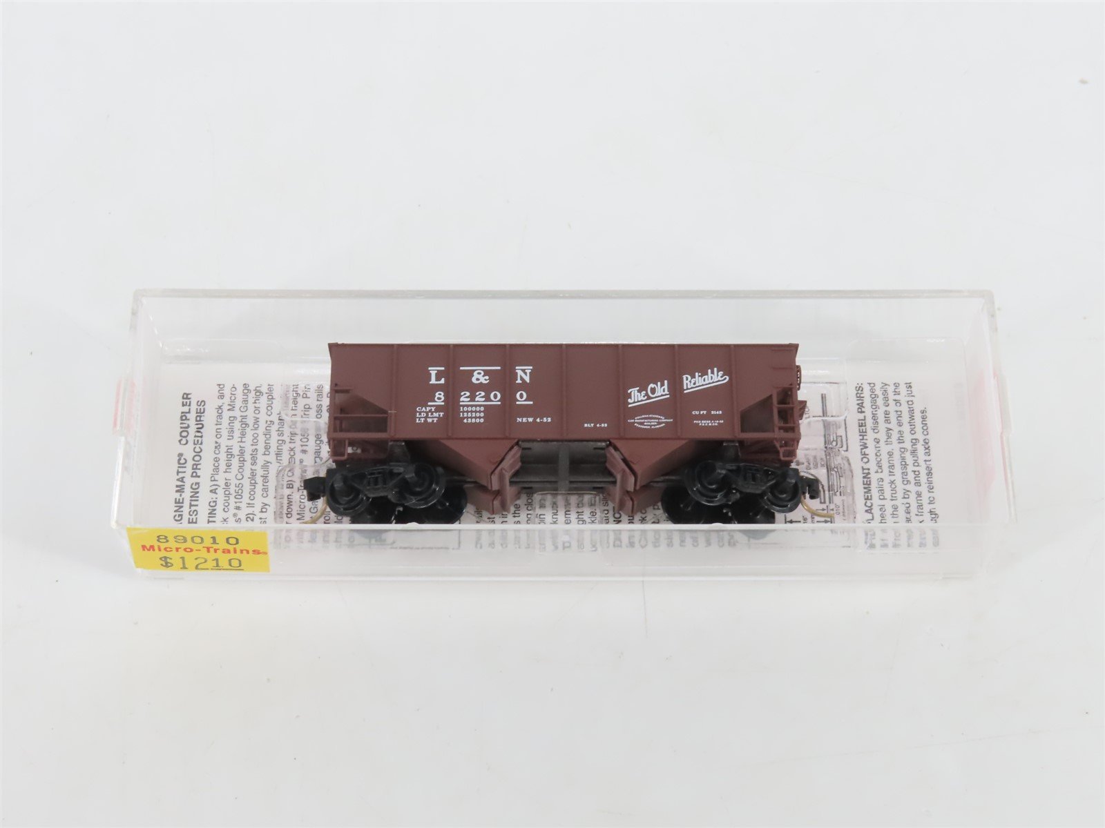 N Scale Micro-Trains MTL 89010 L&N The Old Reliable 2-Bay Open Hopper #82200